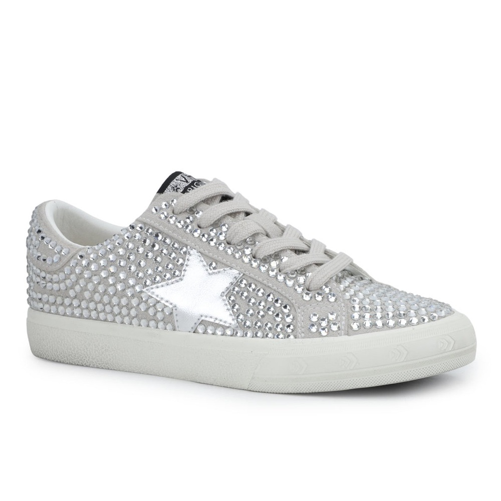 VINTAGE HAVANA - Star Rhinestone & Leather Suede Sneakers - NWT